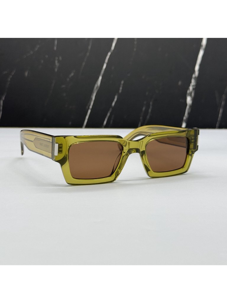Nwt Saint Laurent Sl572 008 Yellow Brown Sunglasses Authentic